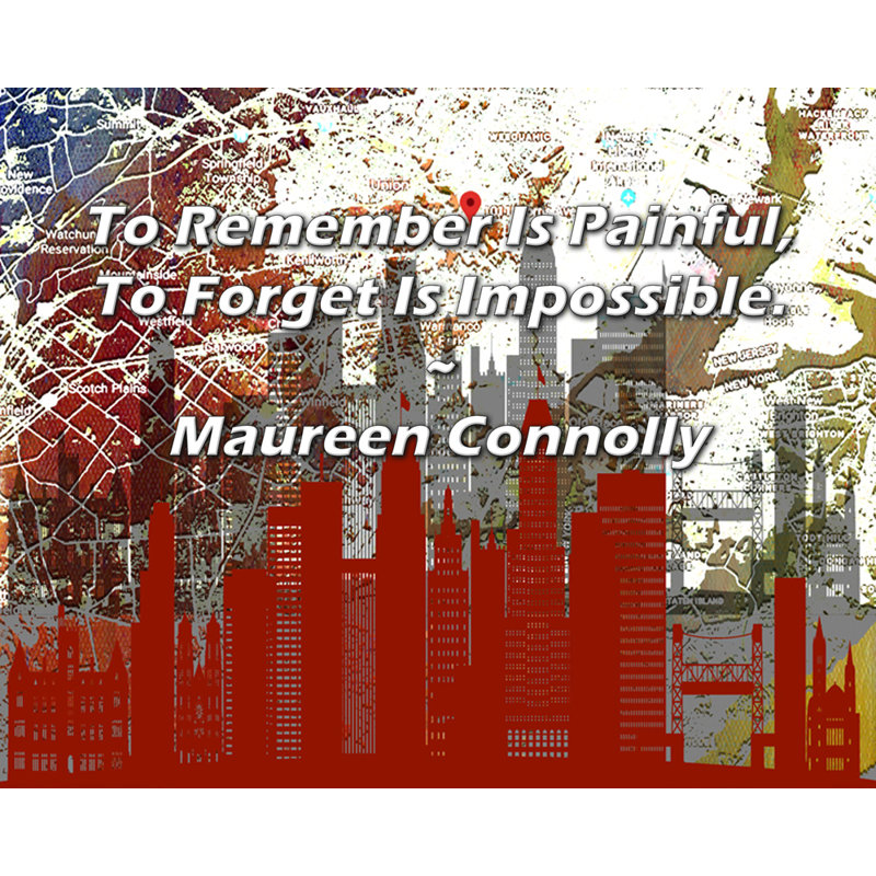 Toile tendue avec toile Trinx par Maureen Connolly: «To Keep Is Painful, To Forget Is Impos», H 13 po x l 18 po