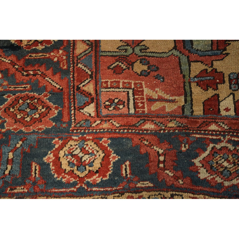 Tapis traditionnel à teinture végétale pré-1900 9 x 11