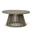 Table basse d'extérieur en bois d'acacia pour le patio, table basse ronde pour la cour arrière, pelouse et balcon-656630107
