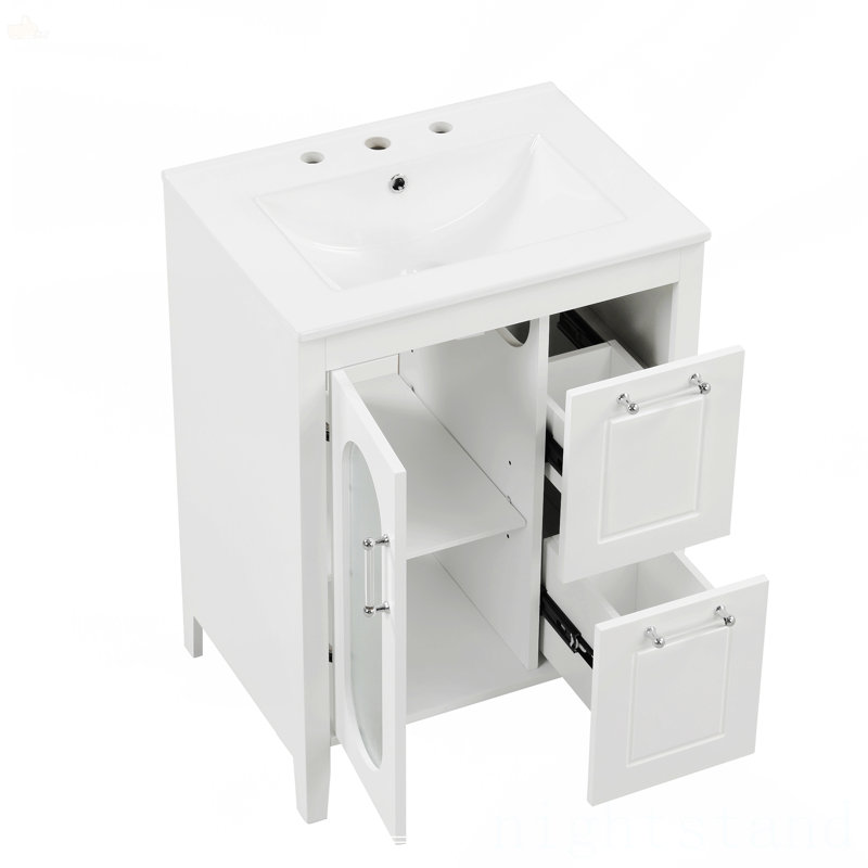 Meuble-lavabo 24 po avec lavabo, Blanc