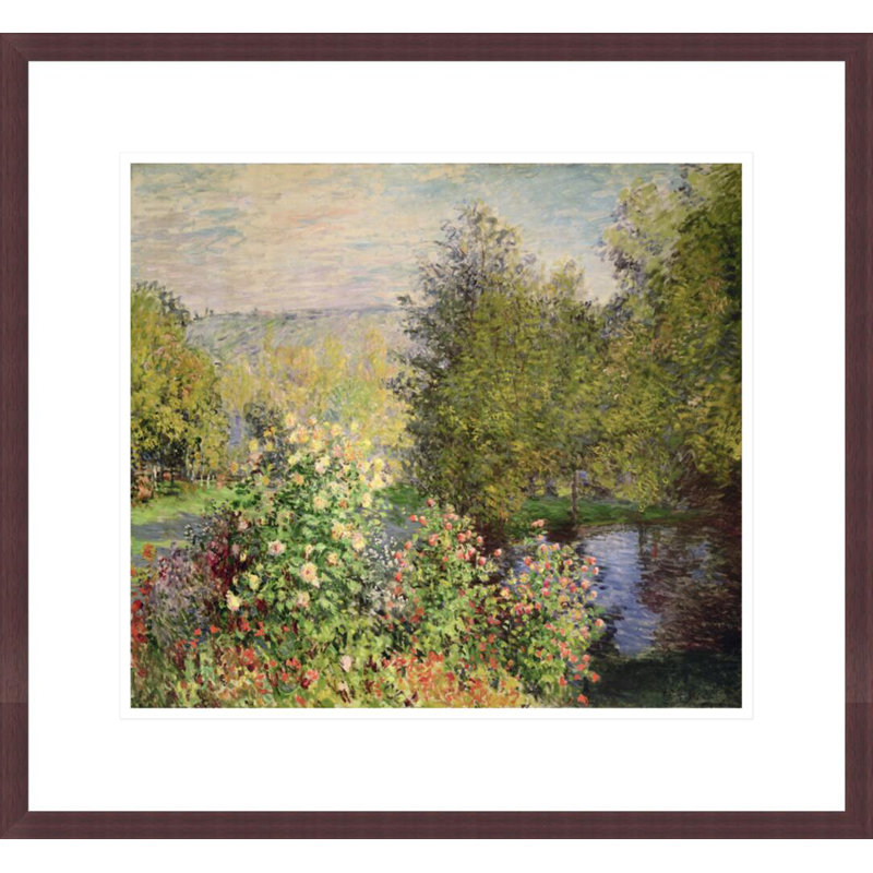 «A Corner of the Garden at Montgeron» par Claude Monet, impression giclée encadrée, H 17,75 po x l 19,2 po