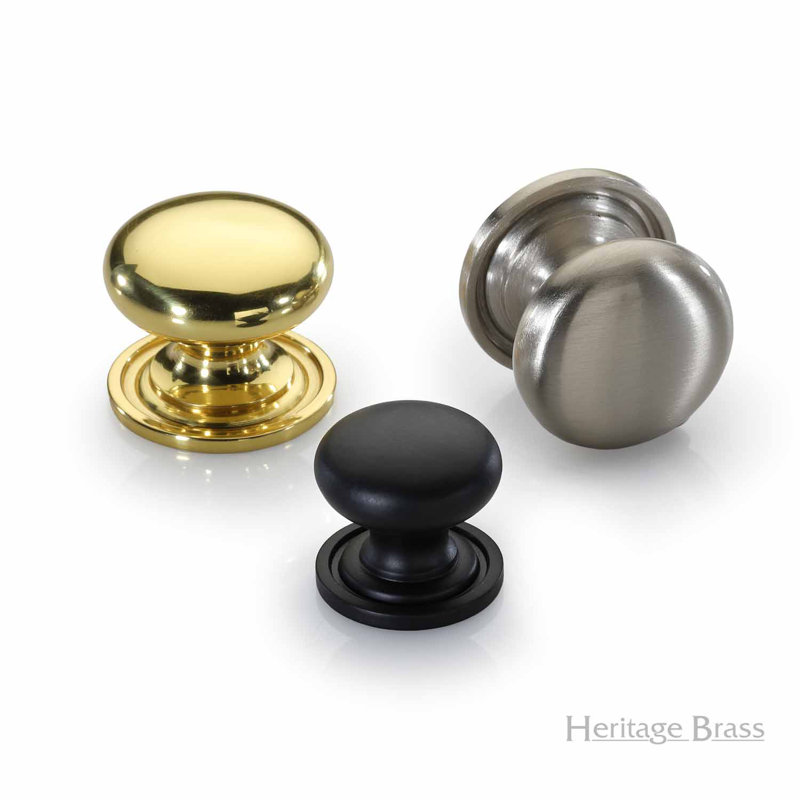 Heritage Brass Heritage Cabinet Knob Round Design, 3.3cm H x 3.8cm W x 3.8cm D, Matt Black