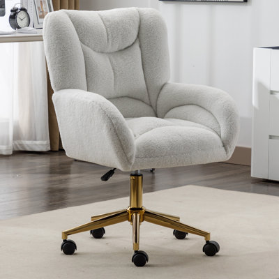 Teddy Swivel Office Chair With Metal Base