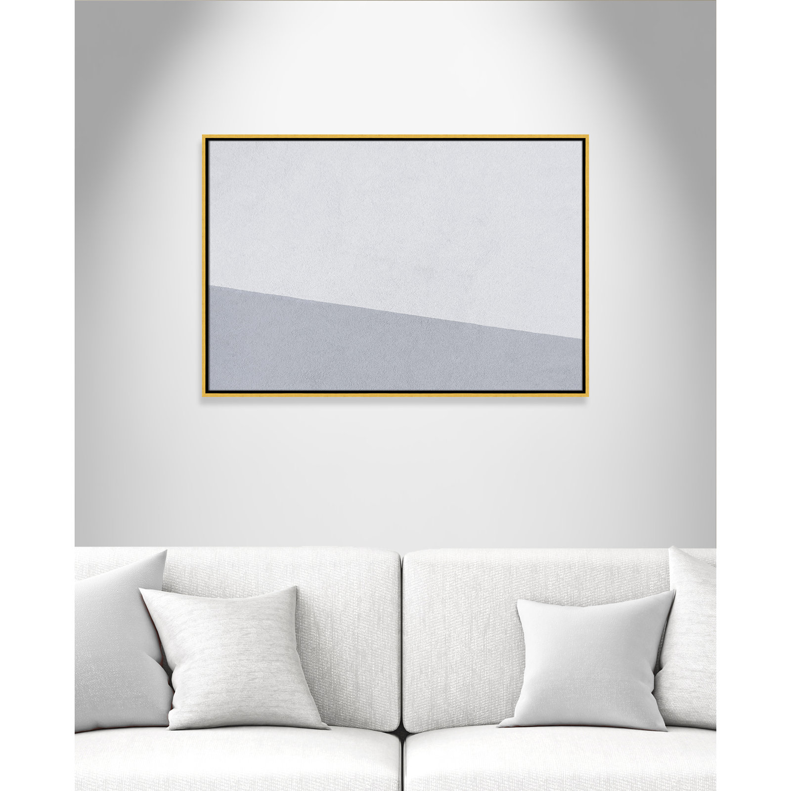 Dominic "Abstract Blues" Print, 25.5" H x 37.5" W x 2" D, Gold Framed Canvas