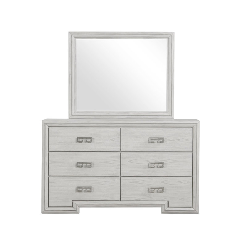 Commode transitionnelle l 61,6 po, blanc rustique