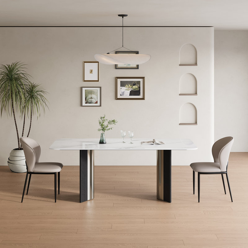 Black And White Faux Marble Dining Table