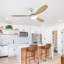 Ventilateur de plafond encastré de 52 pouces DC 3 ventilateur en bois massif Pales ventilateur à télécommande réversible avec lumière