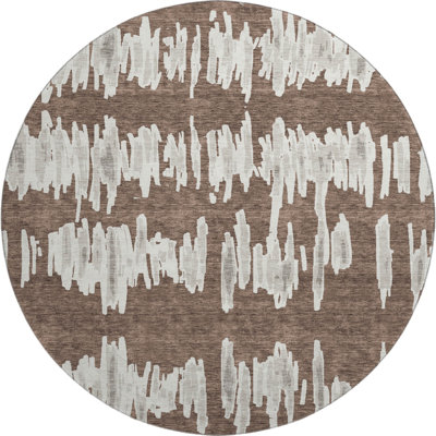 Premium Machine Washable Prisco Brown Rug