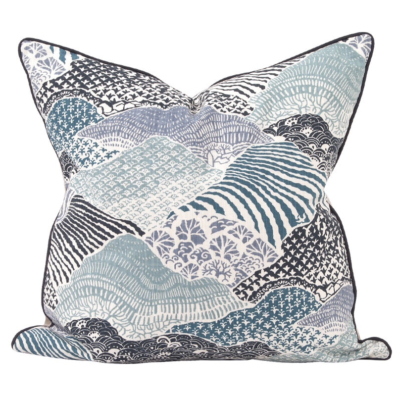 Windsor Park Down Blend Insert 100% Cotton Throw Pillow, Ocean, 24" x 24", Polyester/Polyfill
