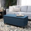 Tissu bleu marine avec pieds en bouleau brun foncé pour coffre de rangement de l 42,11 po x P 18,76 po et H 18,76 po