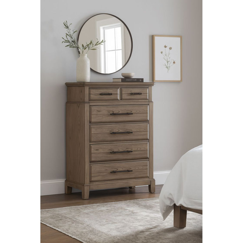 Commode 6 tiroirs - Finition caramel