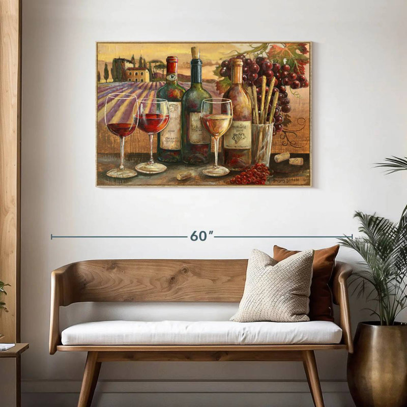 Vignes, Cadre flottant en bois naturel, 43 po x 29 po