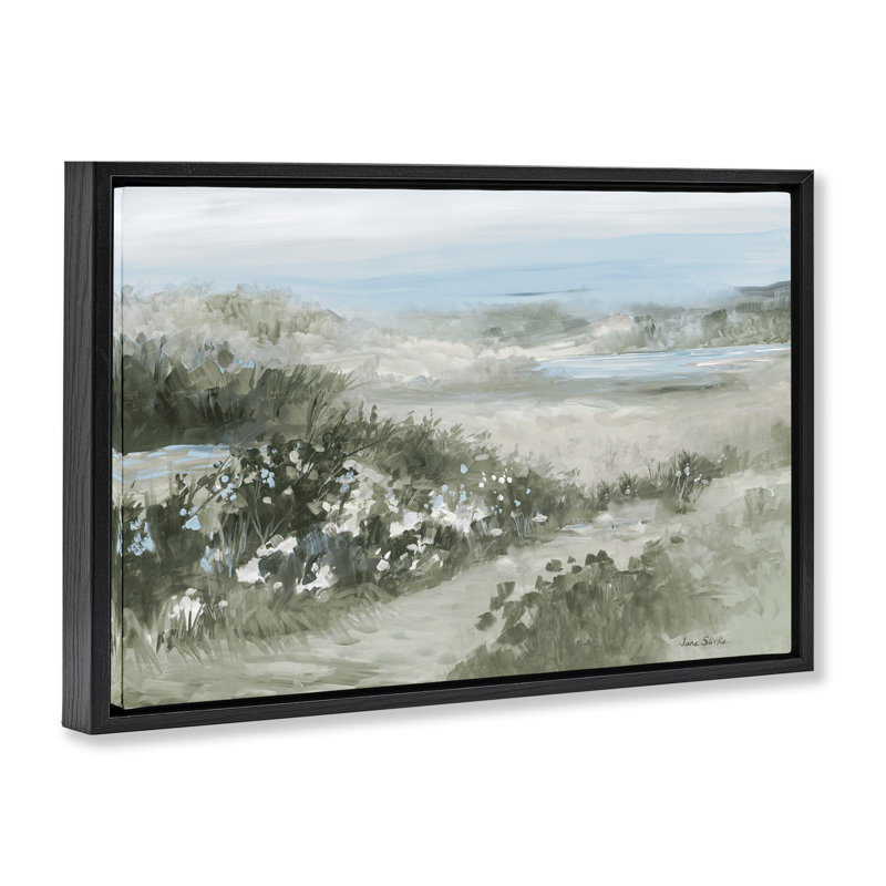 Neutral Quiet Composition Landscape Floating Frame, design by Jane Slivka, 17" H x 25" W, Jet Black Floater Frame