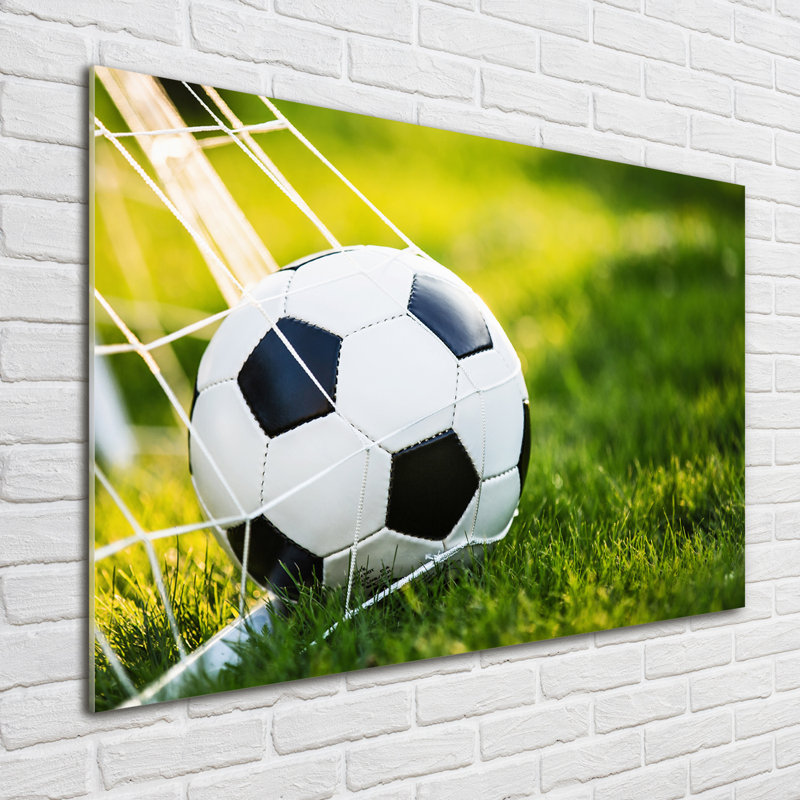 Ball In The Goal - No Frame Print on Glass