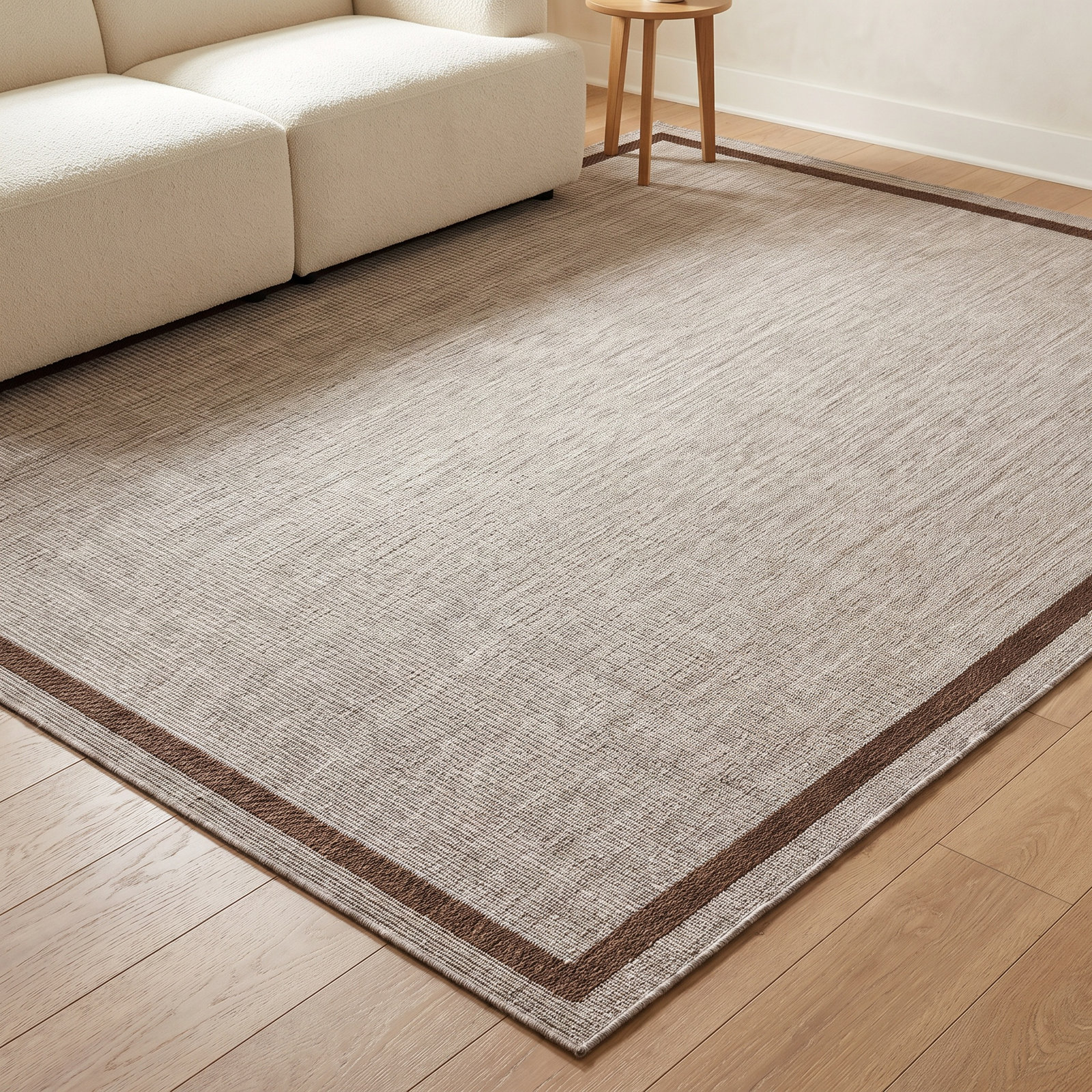 Easton Dove Coffee Geometric Outdoor Rug, Rectangle 8'6" x 11'6"