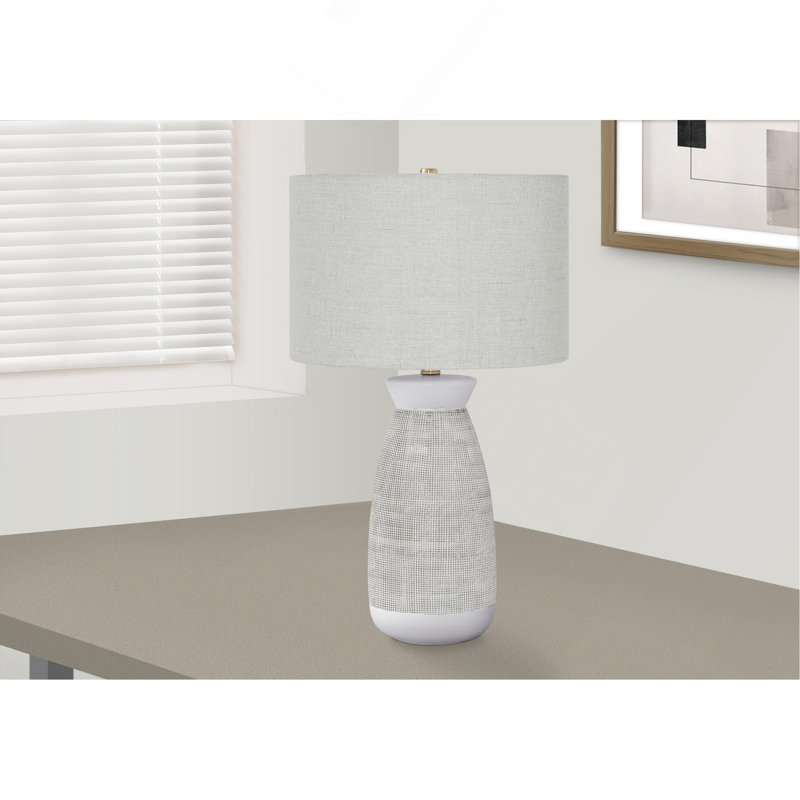 Éclairage, lampe de table, céramique, abat-jour, contemporain, Gris, Gris