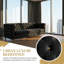 Canapé luxueux en velours noir avec capitonnage à boutons et garniture cloutée - Design Chesterfield moderne pour le salon et la chambre à coucher-736532847