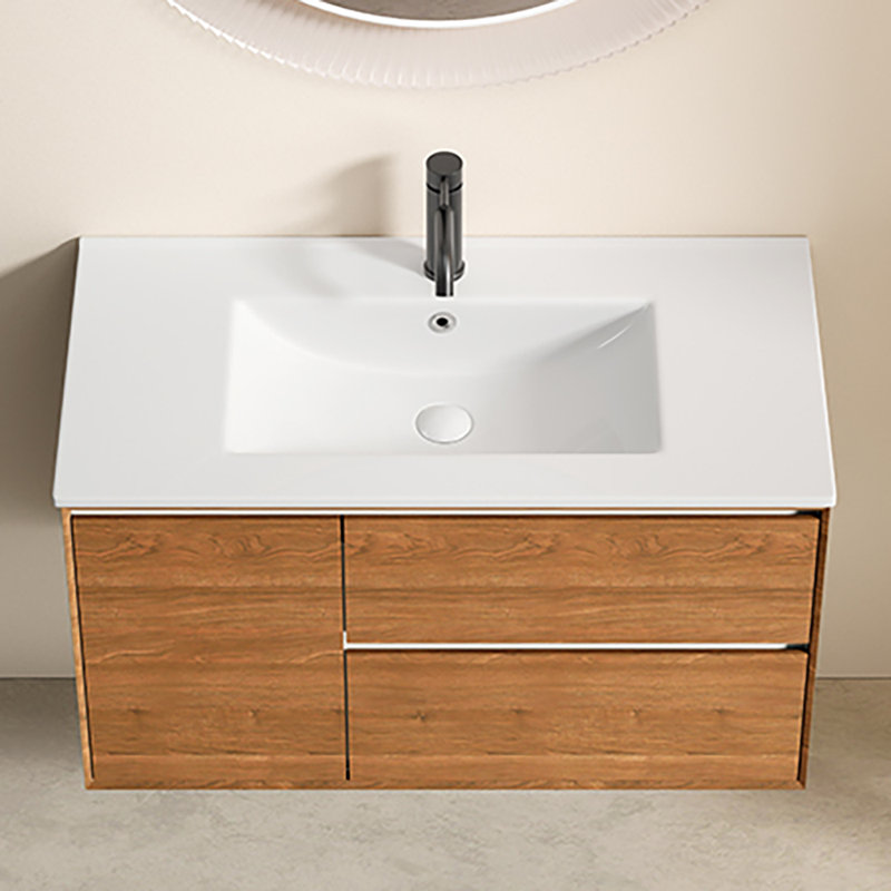 24 Inch Bathroom Vessel Sink, Ceramic Bathroom Vanity Sink Top Without Overflow, Convenient For Storing Personal Items