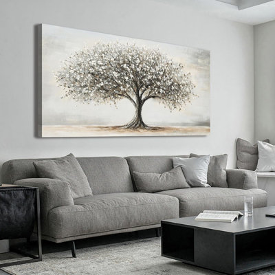 Toile, décoration murale, arbre de vie, art moderne noir et blanc, impressions sur toile, art mural, décorations murales, photos pour salon, bureau personnel