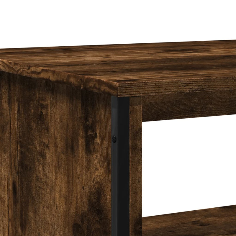 Akkie Coffee Table with Storage, 40cm H x 75cm L x 51cm W, Smoked Oak/Black, Smoked Oak