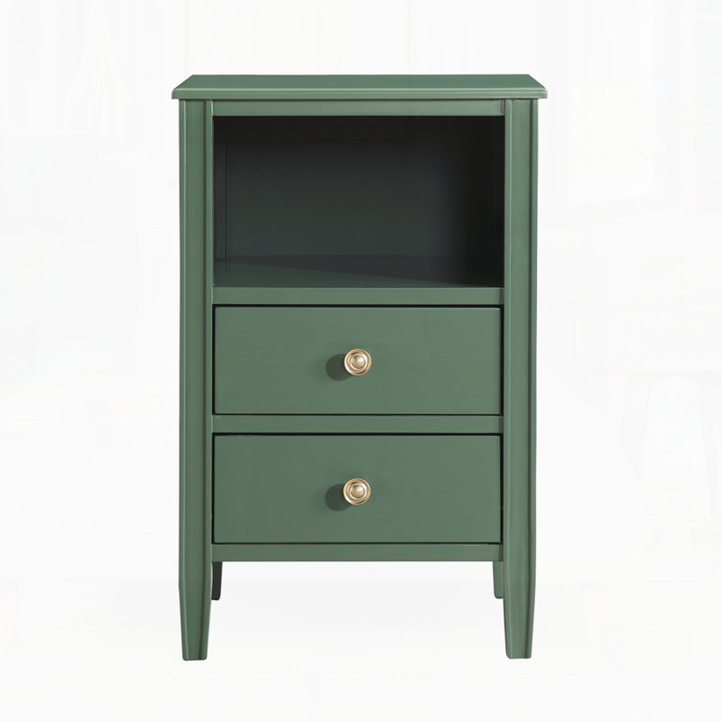 Table de chevet moderne pour chambre à coucher, Vert antique