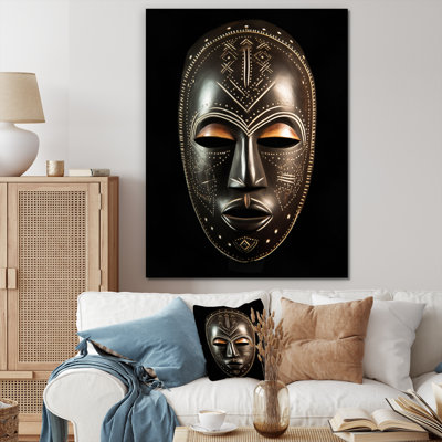 «Ethnical Traditional African Mask», reproduction d'art sur toile encadrée