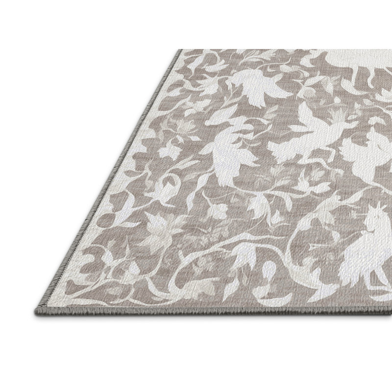 Tapis gris lavable à la machine, Rectangulaire 8 pi x 12 pi