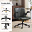 Chaise pivotante en cuir huilé avec accoudoirs rabattables-1480034617