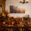 Toile murale d'Halloween à texture picturale d'herbes sauvages orange et brunes-314479703