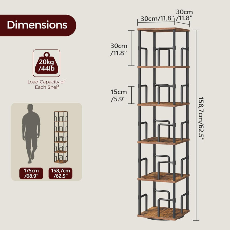 Five Layer Rotating Bookshelf