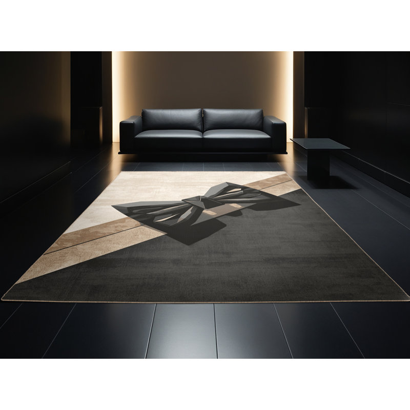Tapis doux et moelleux de couleur unie chic et chic Jamarcus en brun - beige, 3 X 5