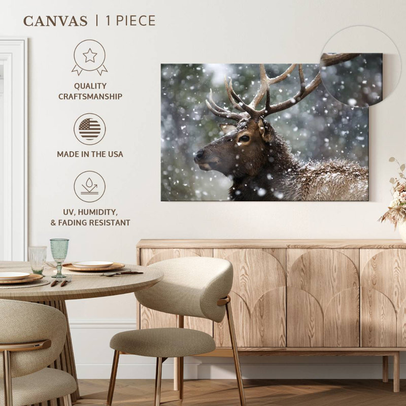 Winter Snow Elk, 34" H x 51" W