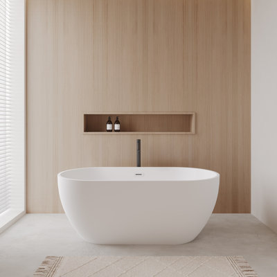 Juno 63'' x 32'' Freestanding Soaking Acrylic Bathtub with Faucet
