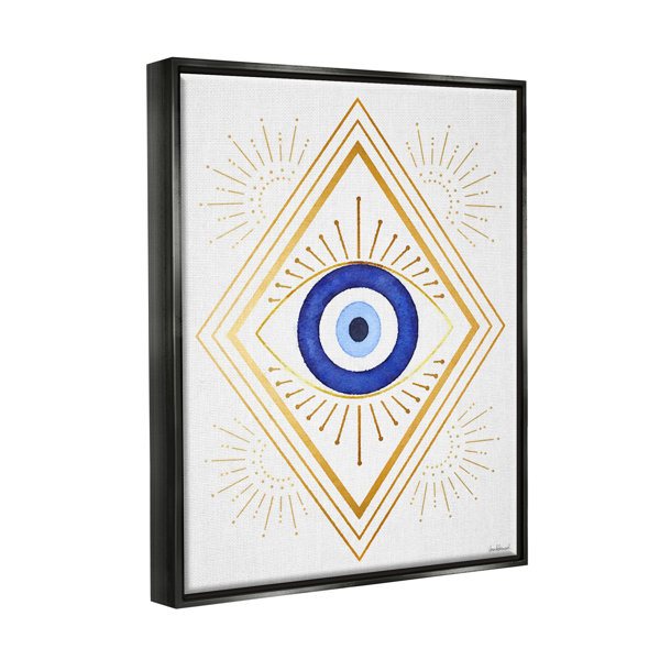 Dakota Fields Vivid Blue Eye Vintage Geometric Deco Glam Shapes Framed ...