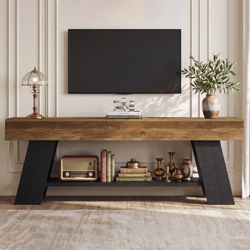Meuble télé 63 po pour téléviseur de 70 po ou moins avec rangement ouvert