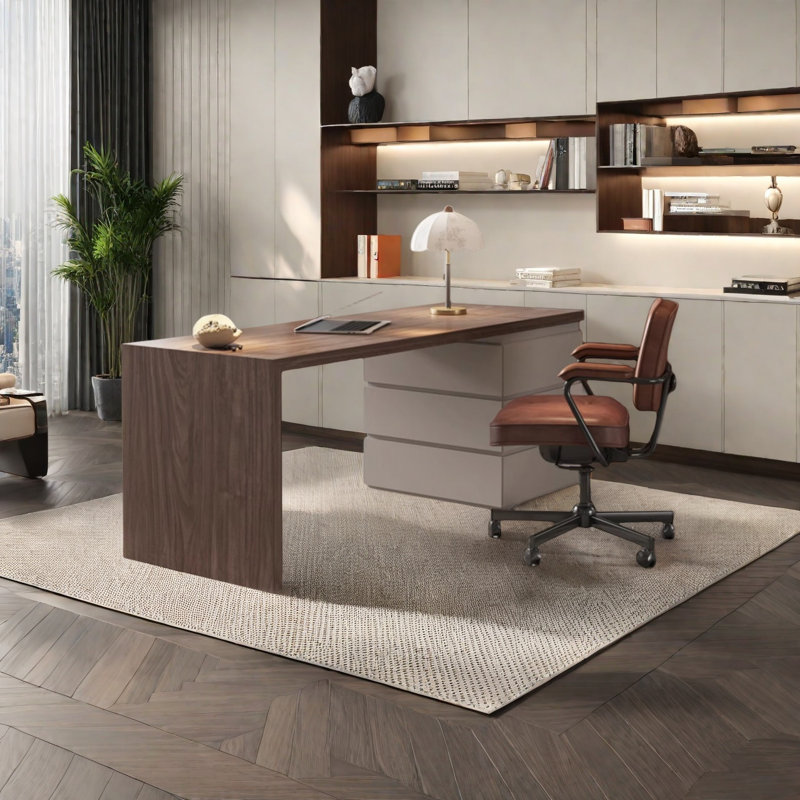 Style rétro de bureau à domicile, H 29,53 po x l 70,87 po x P 23,62 po