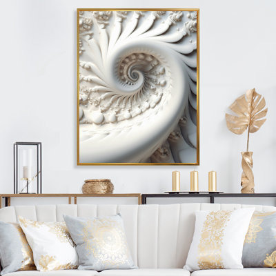Blanc fractal spiral univers - impression
