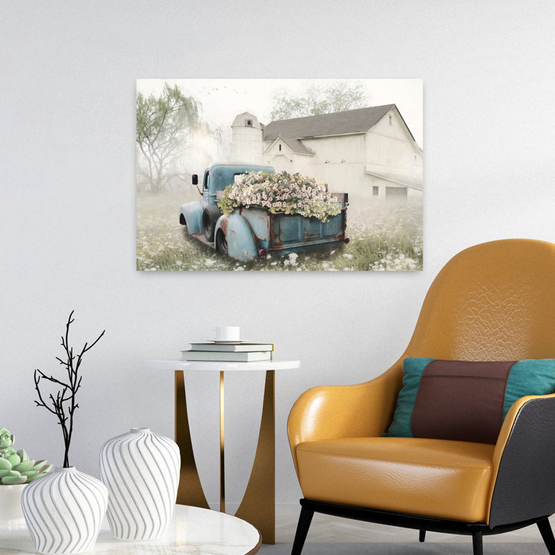 Art floral de printemps abstrait, H 16 po x l 24 po