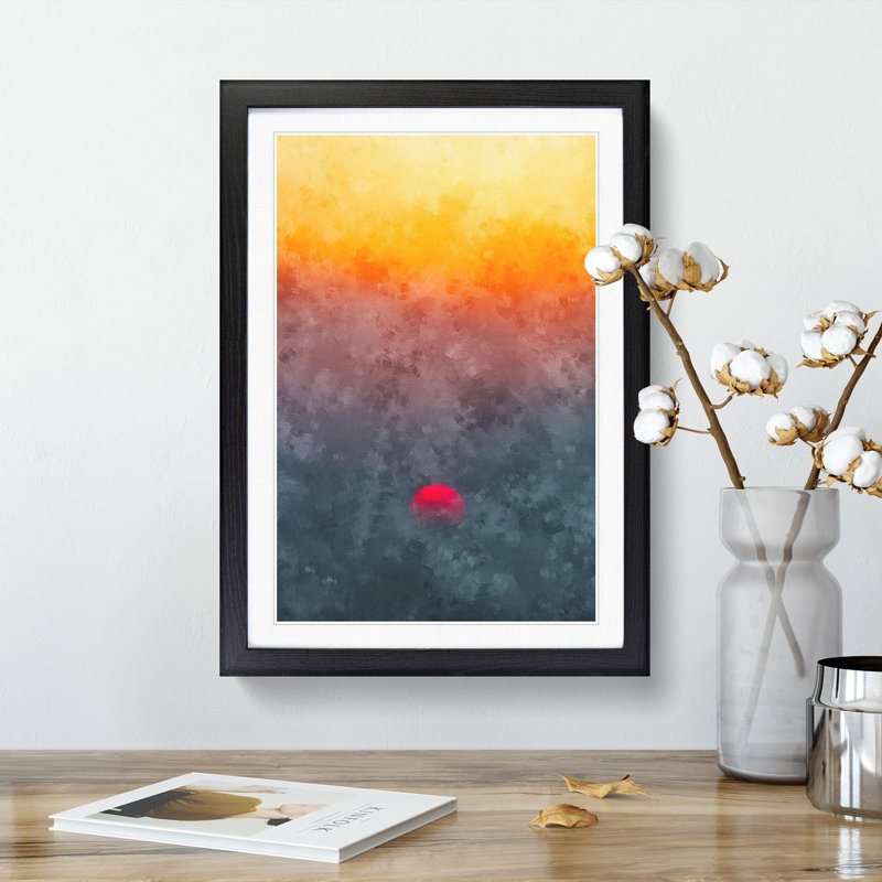 Sunset in Portugal - Framed Print, 63cm H x 45cm W x 2cm D, Black Framed