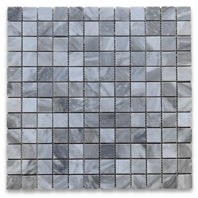 Bardiglio Grey Marble 1X1 Square Mosaic Tile