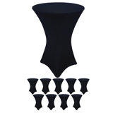 Bulk 10 Pack Case 30 Round X 42 Height Highboy Stretch Spandex Table Covers White
