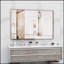 Oversized Modern Rectangle Bathroom Mirror With Walnut Frame, Large Wall-Mounted Decorative Mirror For Various Rooms