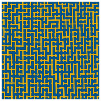 Blue Yellow Maze Double Sided Throw Pillows