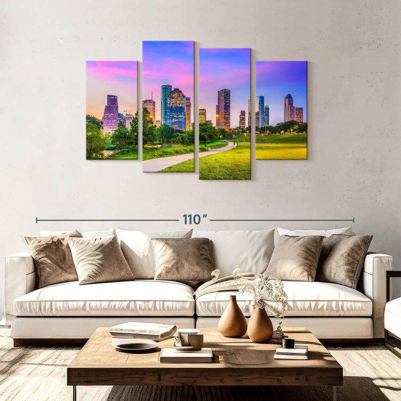 Horizon du centre-ville de Sireci à Houston, H 48 po x l 75 po