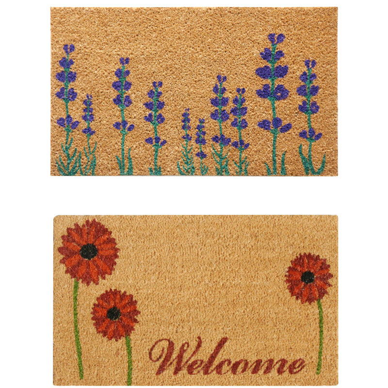 Ensemble de 2 fleurs de 18 po Cottrill x 30 po Ensemble de tapis d'extérieur antidérapant