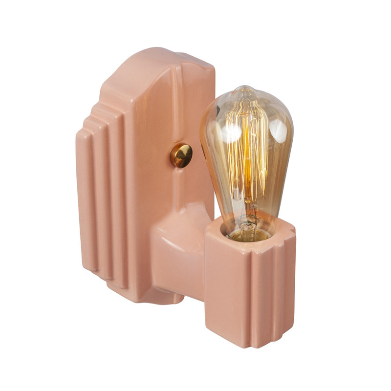 Applique murale articulée à 1 lumière Yassen, Rosé brillant, Laiton poli