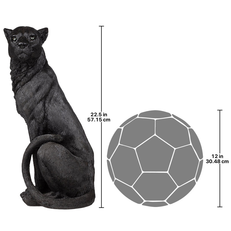 Statue noir pensive panther
