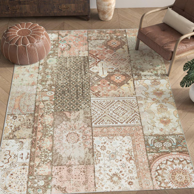 Tapis brun clair / rose Bohemian