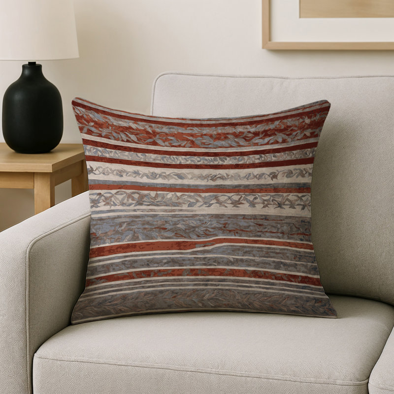 Coussin décoratif intérieur et extérieur Modern, Carré 16 po, Gris Sud-Ouest 3
