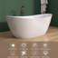 63" x 32" Acrylic Freestanding Soaking Bathtub with Overflow and Drain